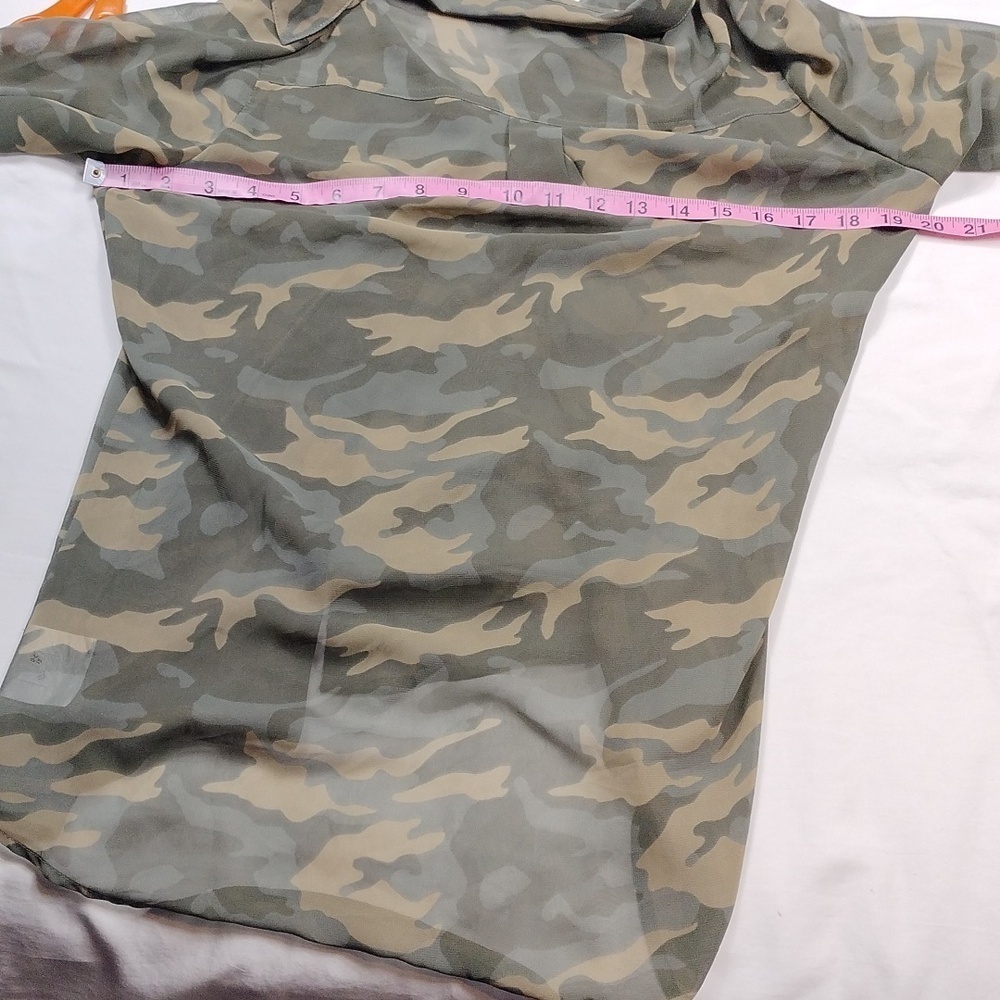 Old Navy Womenssheer Camo Long Sleeve Button Up Shirt Size Small - Picture 14 of 14